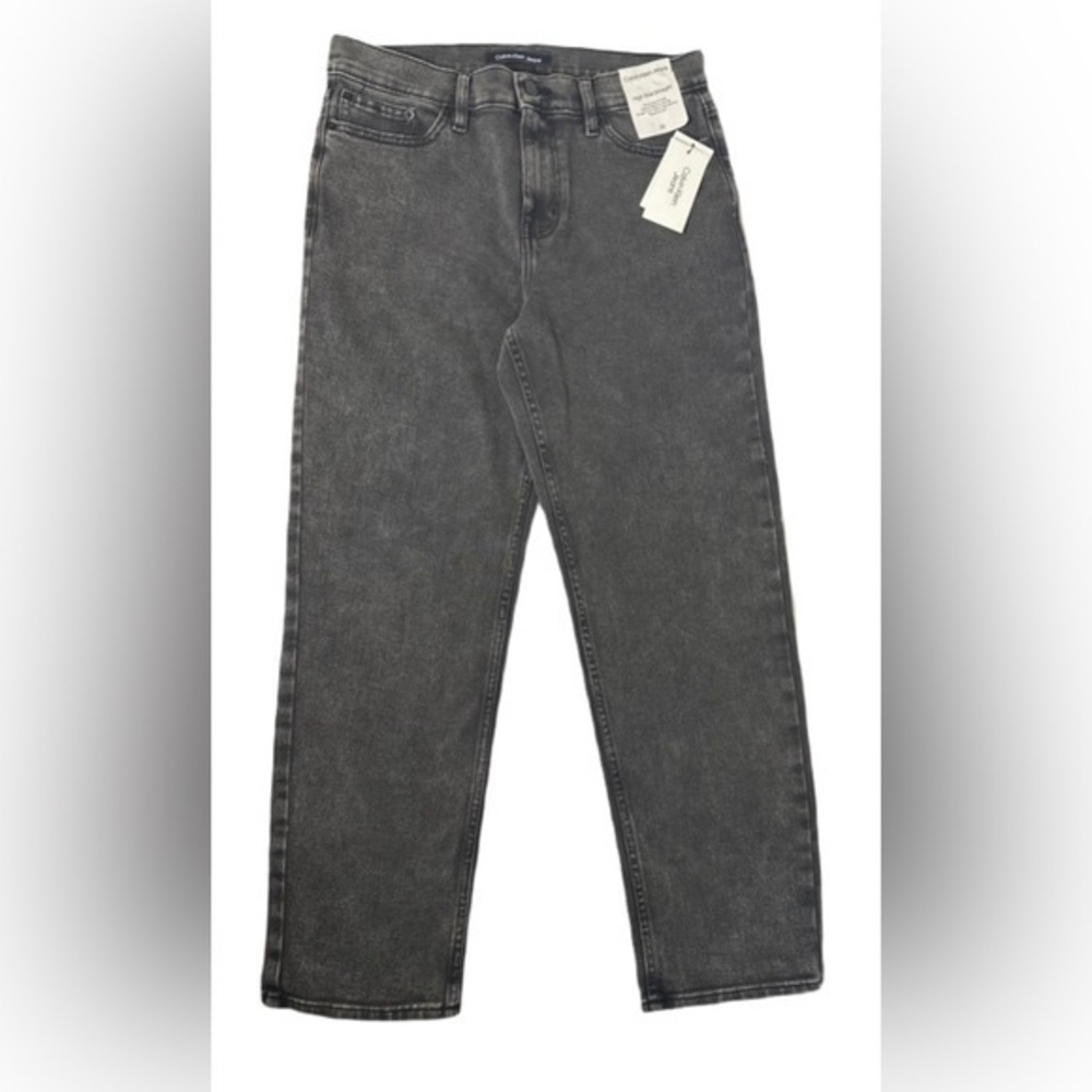 CALVIN KLEIN High-Rise Straight-Leg Jeans